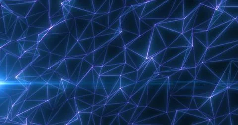 Abstract blue lines and triangles glowing high tech digital energy abstract.. Stock Illustration