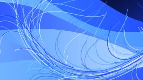 Abstract blue lines and waves in a flowing digital style Stock Illustration
