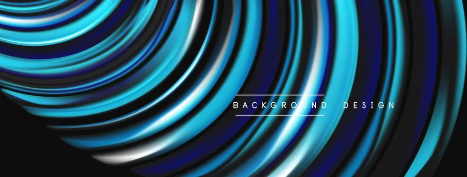 Abstract blue lines create dynamic wave pattern. Modern design evokes movemen Stock Illustration