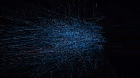 Abstract blue lines creating a web-like structure in dark Stock Footage 340044249