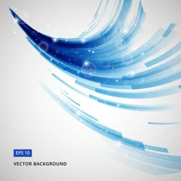 Abstract blue lines curve circle swirl technology with sparkling light vector Stock Illustration