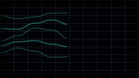 Abstract Blue Lines Flowing in Digital Grid Background with Subtle Motion Video stock 342511347