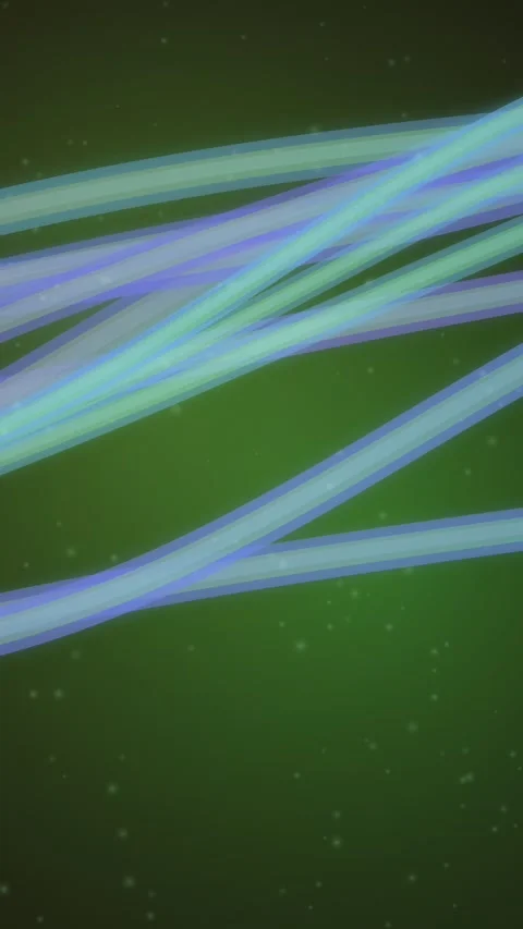 Abstract blue lines gracefully flow across a vibrant green background Stock Footage 327942502