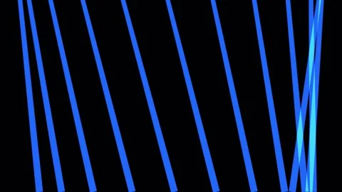 Abstract Blue Lines Intersecting with Dynamic Movement Against Black Backgrou Stock Footage 342511376