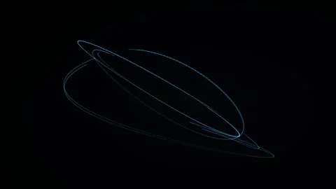 Abstract blue lines intertwine and form dynamic circular patterns Stock Footage 323266864