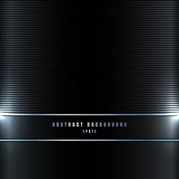Abstract blue lines with lighting effect on black metallic background and tex Stock Illustration
