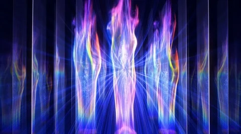 Abstract blue lines with rising digital flames Stock Footage 331453368