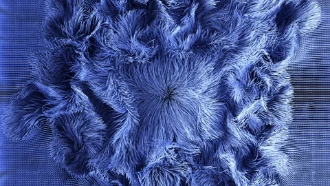 Abstract blue lines shockwave in slow motion Stock Footage 168623430