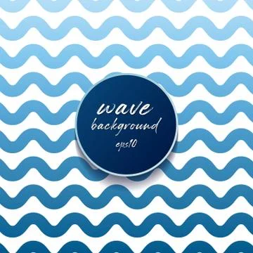 Abstract blue lines wave or wavy stripes pattern on white background. Illustrazione stock