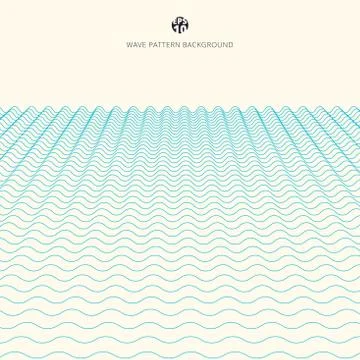 Abstract blue lines wave perspective background, Wavy stripes pattern, Rough Stock Illustration