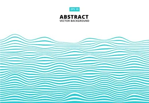 Abstract blue lines wave, Wavy stripes pattern, Rough surface, Vector Stockillustratie