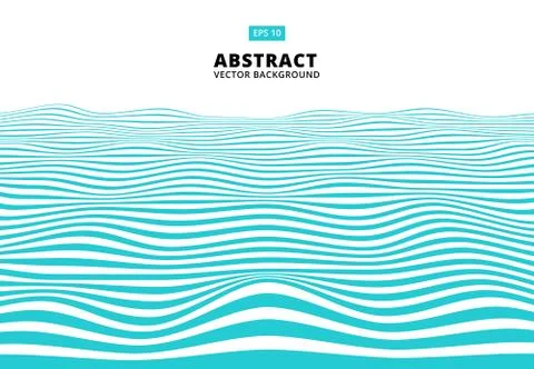 Abstract blue lines wave, Wavy stripes pattern, Rough surface, Vector イラスト素材