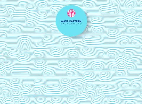 Abstract blue lines wave, Wavy stripes pattern, Rough surface Stock Illustration