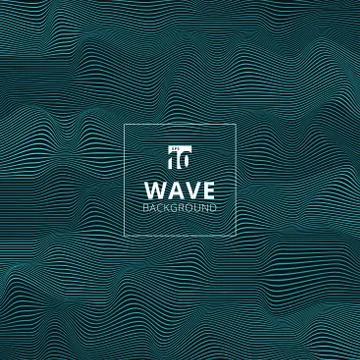 Abstract blue lines wave, Wavy stripes pattern, Rough surface Stock Illustration