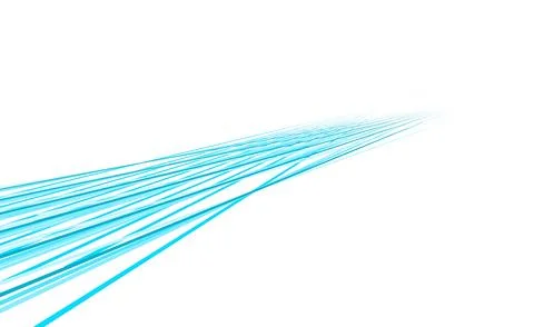 Abstract blue lines on white background, digital light streaks, illustation Stock Illustration