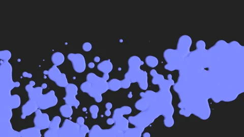 Abstract blue liquid and splashes spots Stock-Footage 166135428