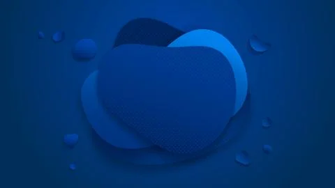 Abstract blue liquid banner with gradient. Dynamical geometric forms, shapes Stock Illustration