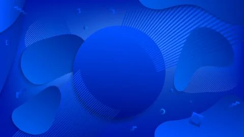 Abstract blue liquid banner with gradient. Dynamical geometric forms, shapes Stock Illustration