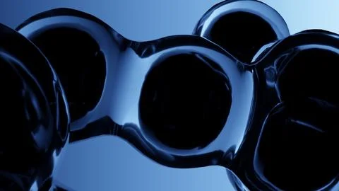 Abstract Blue Liquid Cell Division Close Up Stock Illustration
