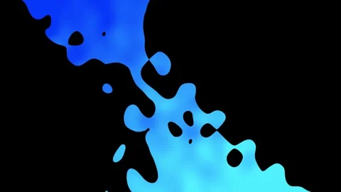 Abstract Blue Liquid Flow on Black Stock Footage 317989073