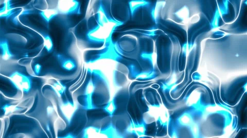 Abstract blue liquid metal background with glowing light Video stock 336400471