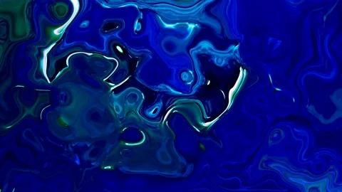 Abstract blue liquid paint animation Stock Footage 138975599