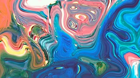 Abstract blue liquid paint animation.blue, texture,background. Stock Footage 131410089