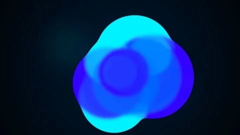 Abstract blue liquid sphere merging and dividing into organic glowing blobs 스톡 동영상 346333057