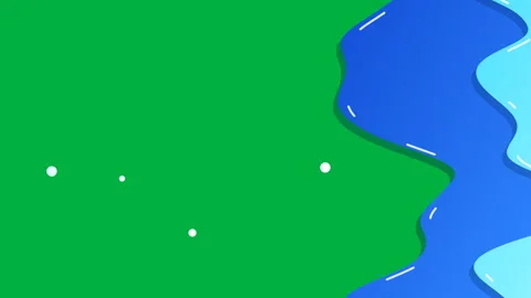 Abstract Blue Liquid Waves Transition on Green Screen Chroma Key Background Vidéo 347678353