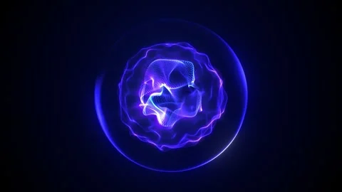 Abstract blue looped energy sphere from particles and waves of magical glow.. 스톡 동영상 330257587