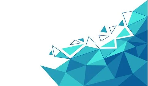 Abstract Blue Low Poly Geometric Background with Polygonal Triangle Design Stock Illustration