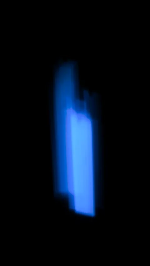 Abstract blue luminous, rectangular shape flickering in the darkness. Stock Footage 280893768