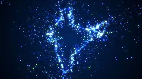 Abstract Blue Magic Shiny India Map Dotted Lines Silhouette Glitter Sparkle Stock Footage 240782171