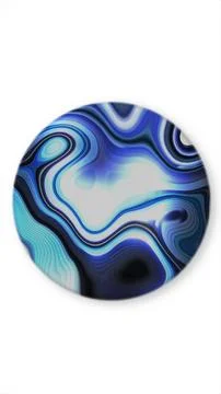 Abstract blue marble sphere with fluid swirling patterns isolated on a clean  Stock Illustration