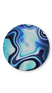 Abstract blue marble sphere with fluid swirling patterns isolated on a clea.. Stock Illustration