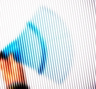 Abstract Blue Megaphone with Digital Lines Stock-Illustration