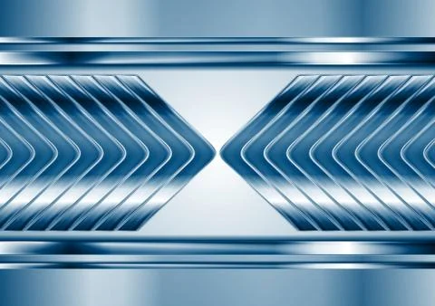 Abstract blue metal tech arrows background Illustrazione stock