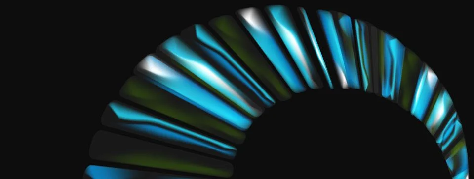 Abstract blue metallic arc. Gradient shades create dynamic visual effect. Stockillustratie