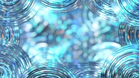 Abstract blue metallic circular patterns Stock Footage 274391846