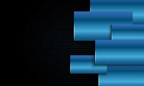 Abstract blue metallic rectangular on rectangular texture pattern background. Illustrazione stock