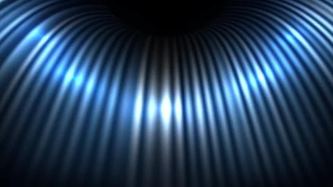 Abstract blue metallic ridges background with futuristic glowing light effe.. Stock Illustration