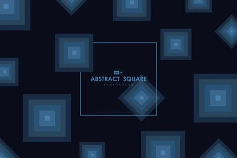 Abstract blue minimal square pattern artwork poster design background. Stock Illustration