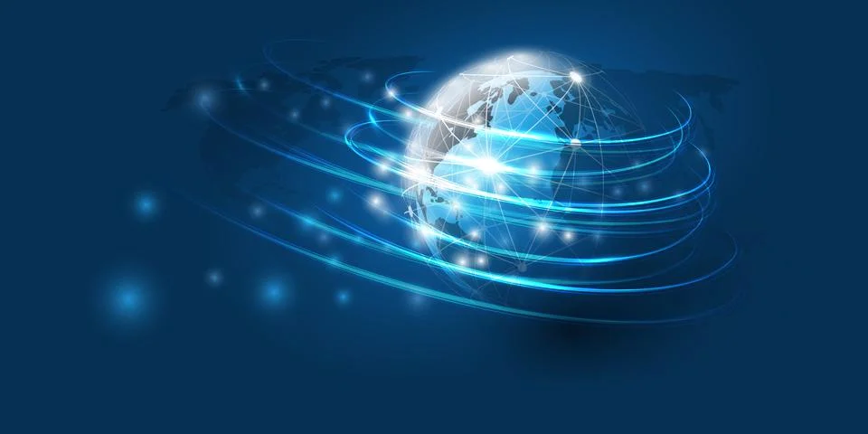 Abstract Blue Minimal Style Cloud Computing, Networks Structure, Telecommun.. 스톡 일러스트