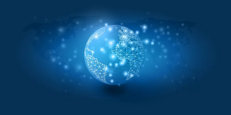 Abstract Blue Minimal Style Cloud Computing, Networks Structure, Telecommun.. 스톡 일러스트