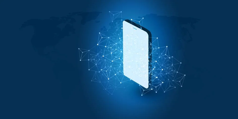 Abstract Blue Minimal Style Cloud Computing, Networks, Telecommunications C.. 스톡 일러스트