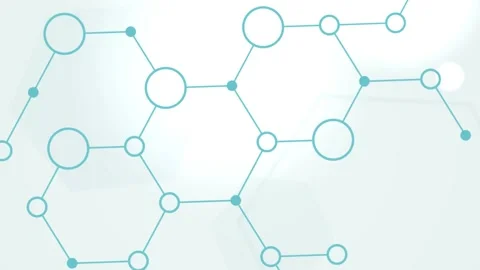 Abstract blue molecular structure and hexagon network background loop Stock Footage 339221994