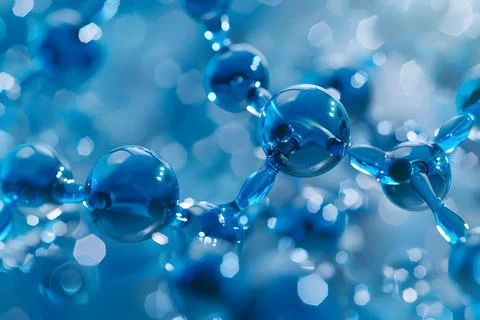 Abstract blue molecular structure background Stock Photos