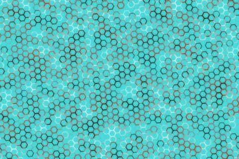 Abstract blue molecular structure pattern background Stock Photos