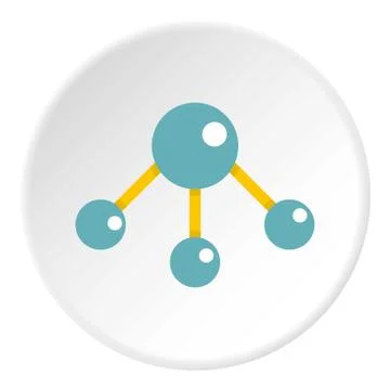 Abstract blue molecules icon circle Stock Illustration