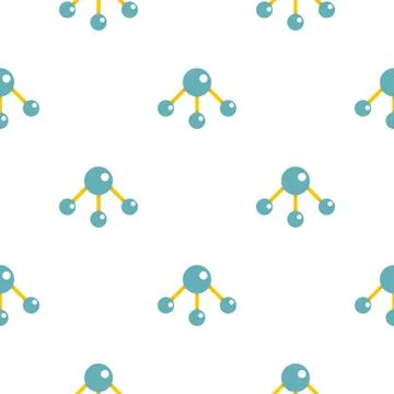 Abstract blue molecules pattern flat Stock Illustration